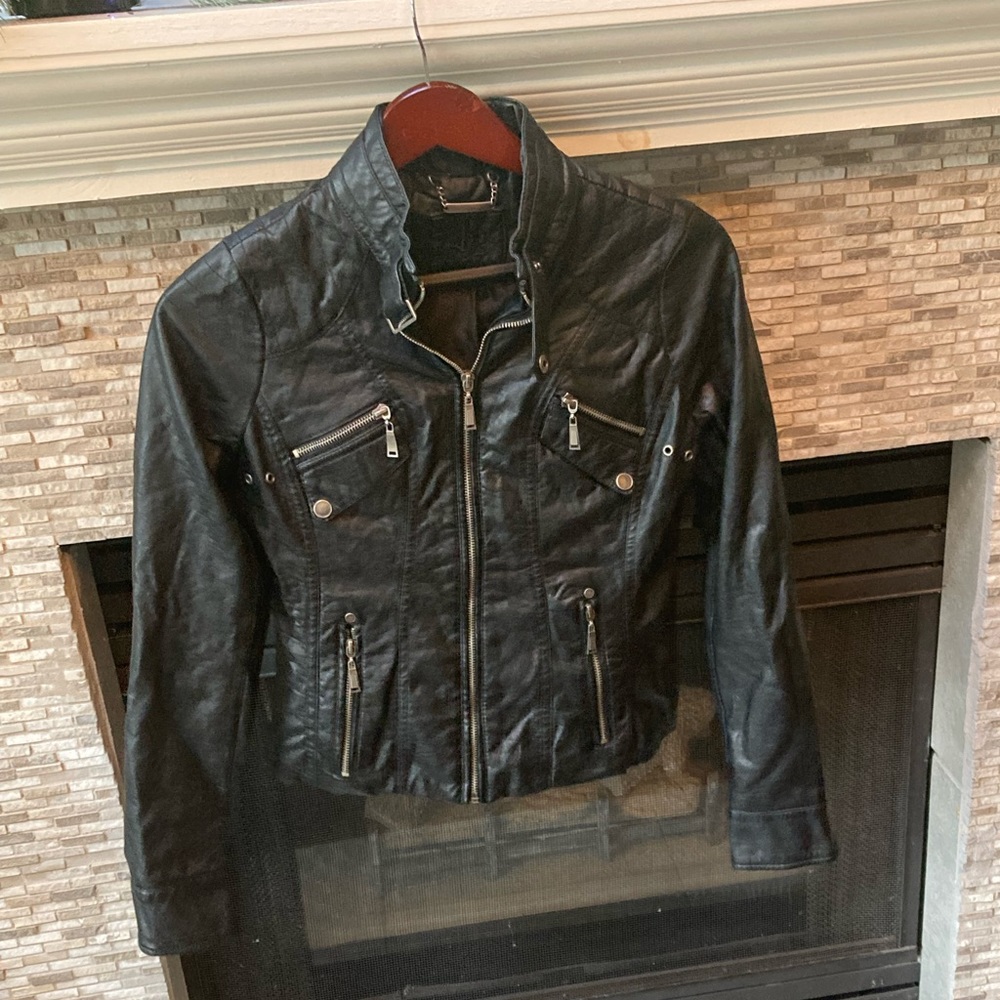 J2/JouJou Faux Leather Vegan Black Jacket - Small